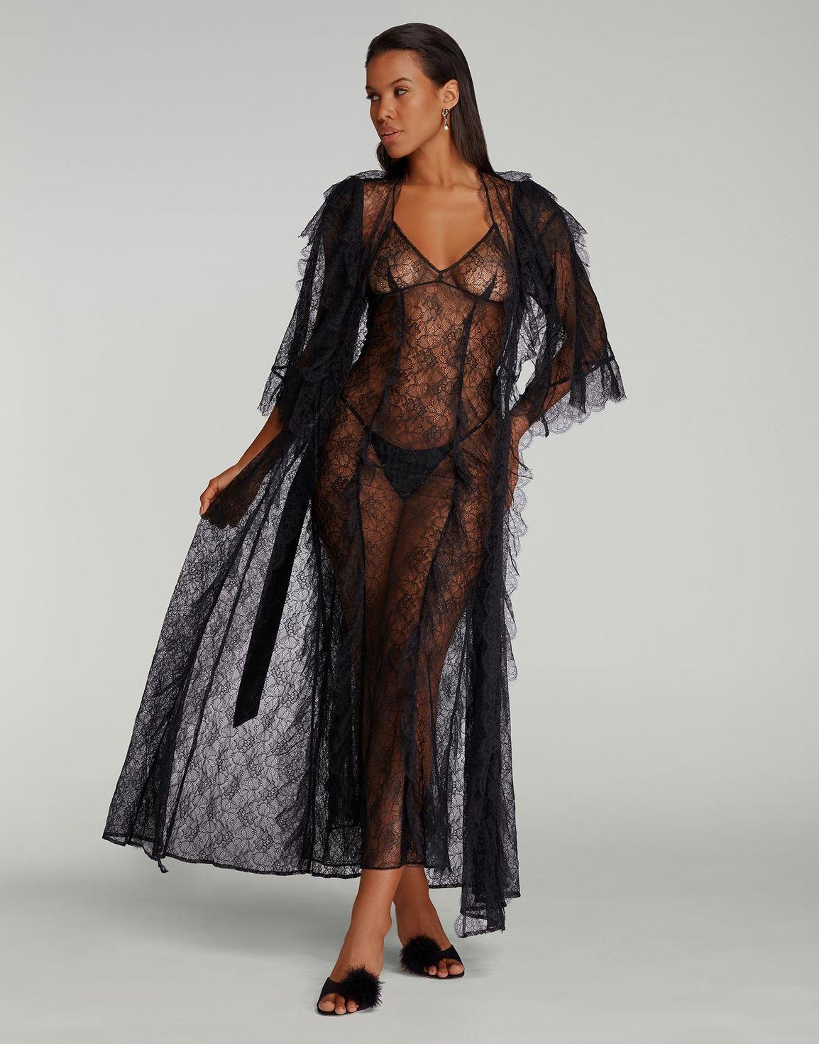 Pomona Dressing Gown Black | Agent Provocateur