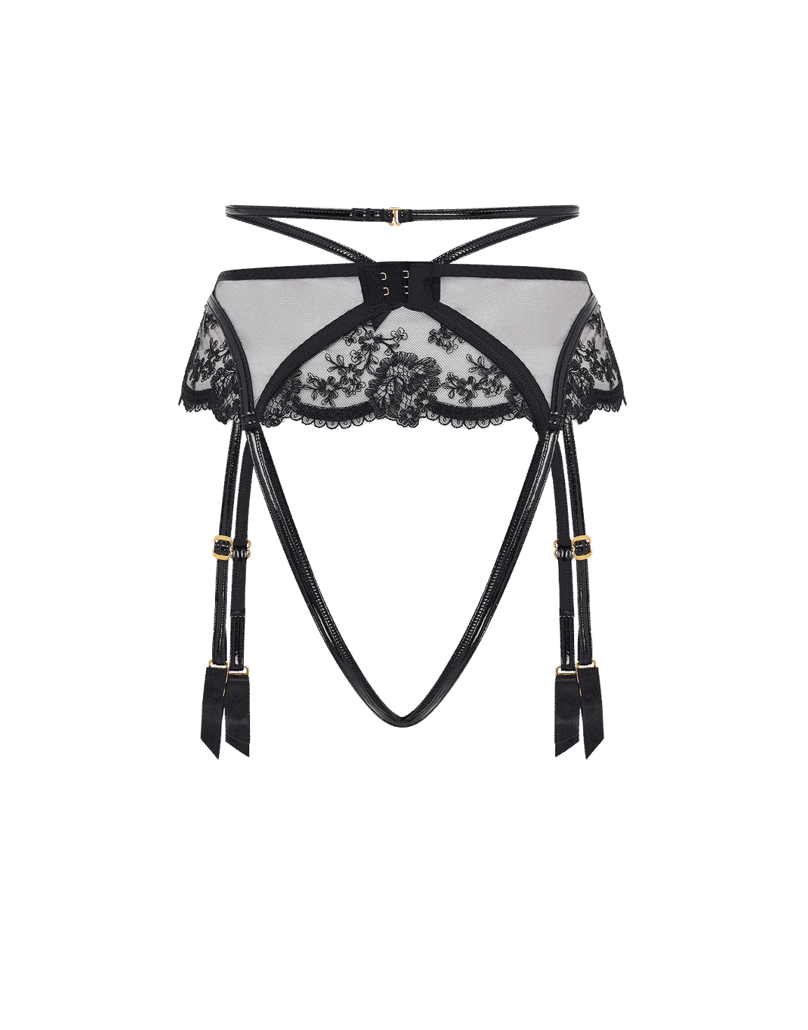 Charlotia Ouvert Suspender Black | Agent Provocateur