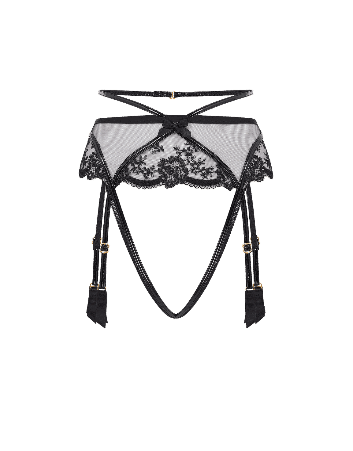 Charlotia Ouvert Suspender Black | Agent Provocateur