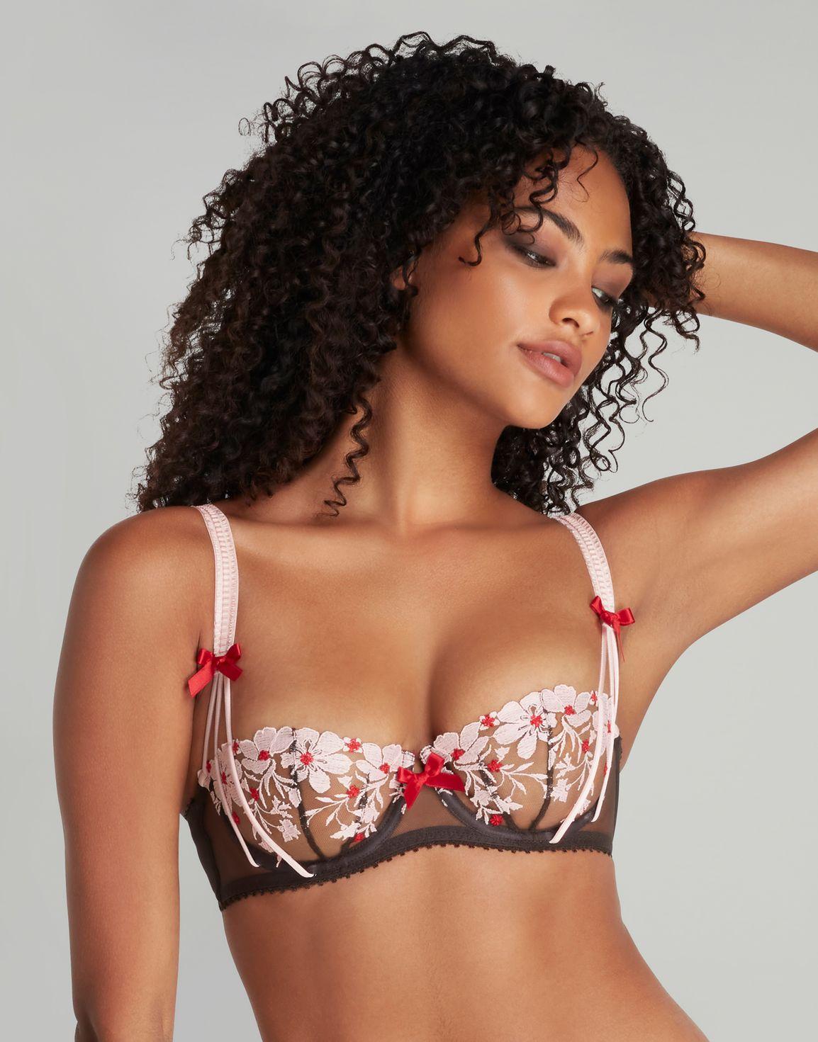 Dawne Balconette Underwired Bra Chestnut/Pink/Red | Agent Provocateur