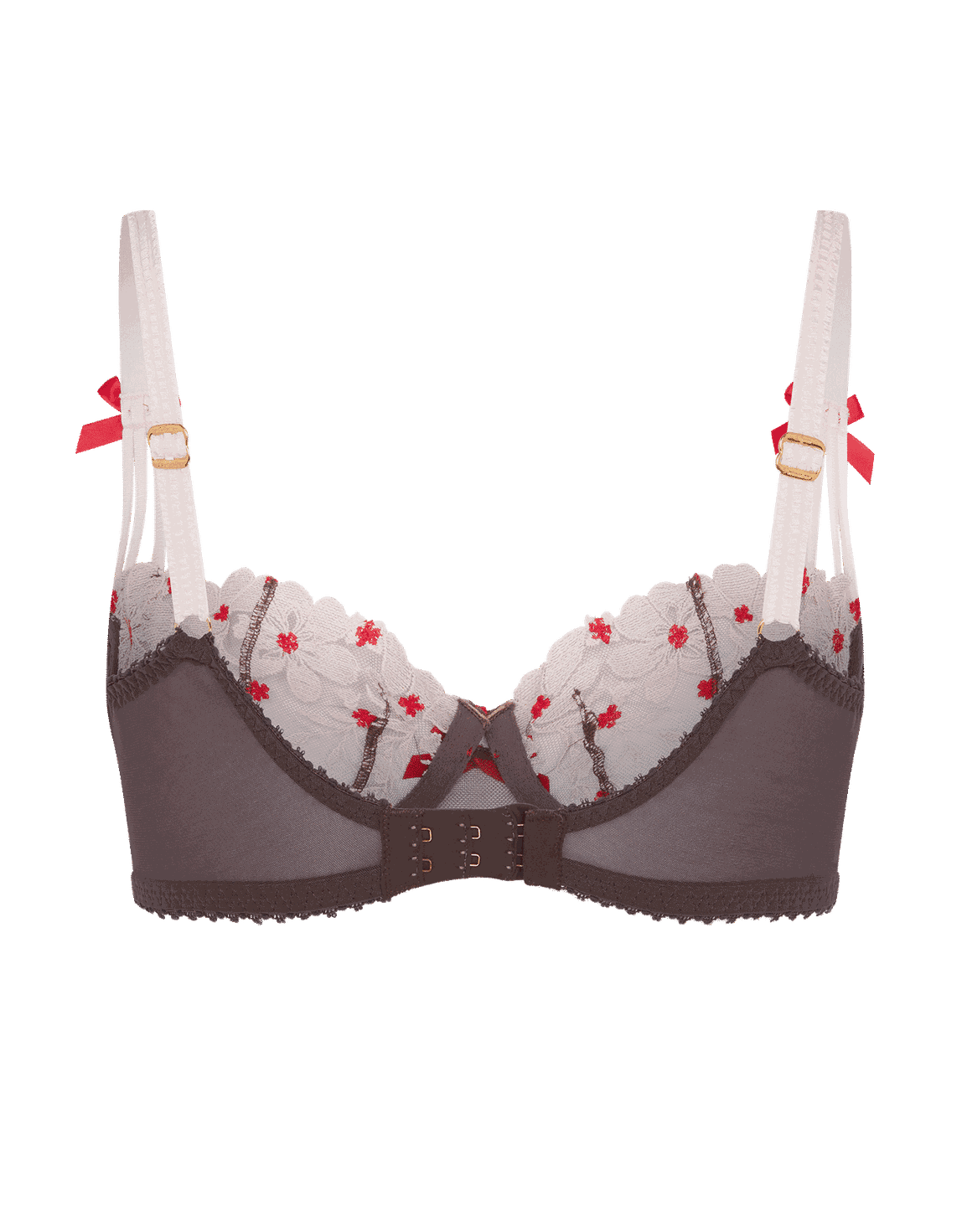 Dawne Balconette Underwired Bra Chestnut/Pink/Red | Agent Provocateur