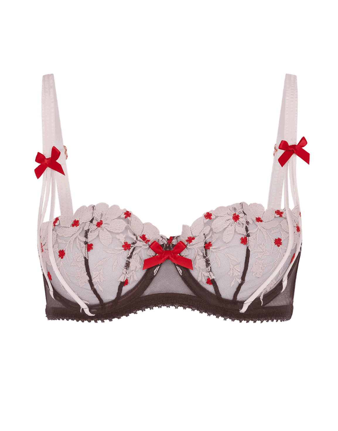 Dawne Balconette Underwired Bra Chestnut/Pink/Red | Agent Provocateur