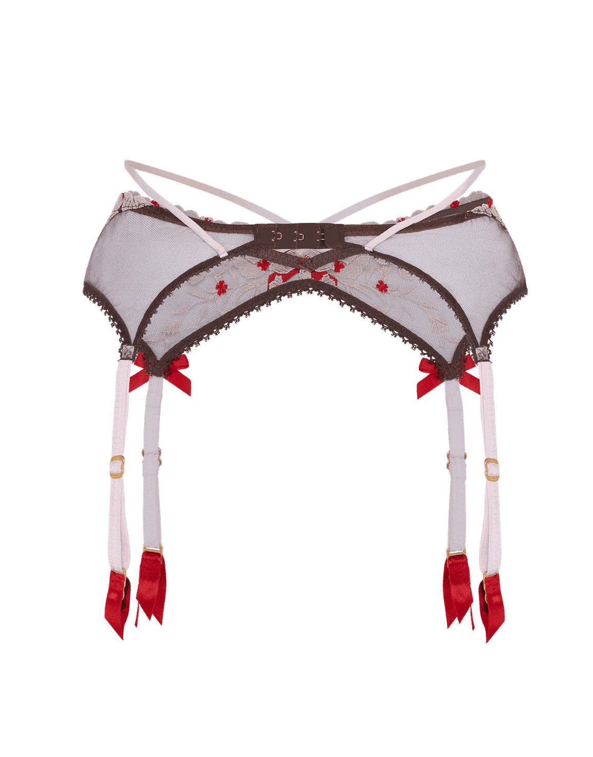 Dawne Suspender Chestnut/Pink/Red | Agent Provocateur