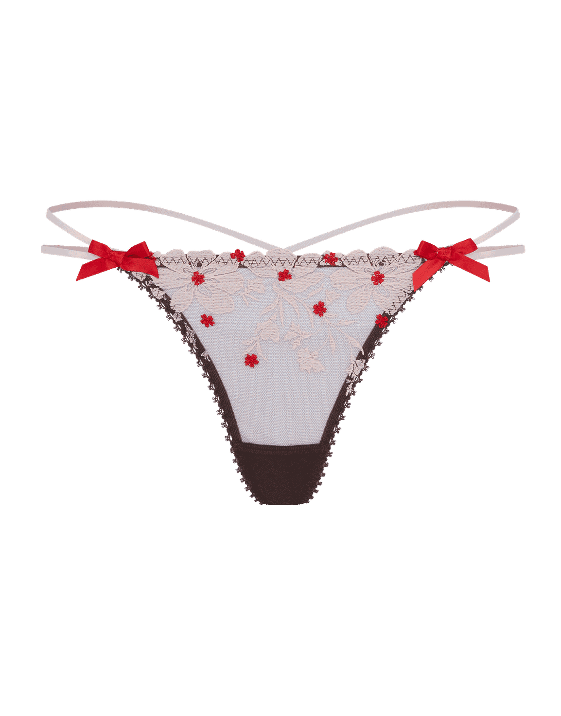 Dawne Thong Chestnut/Pink/Red | Agent Provocateur
