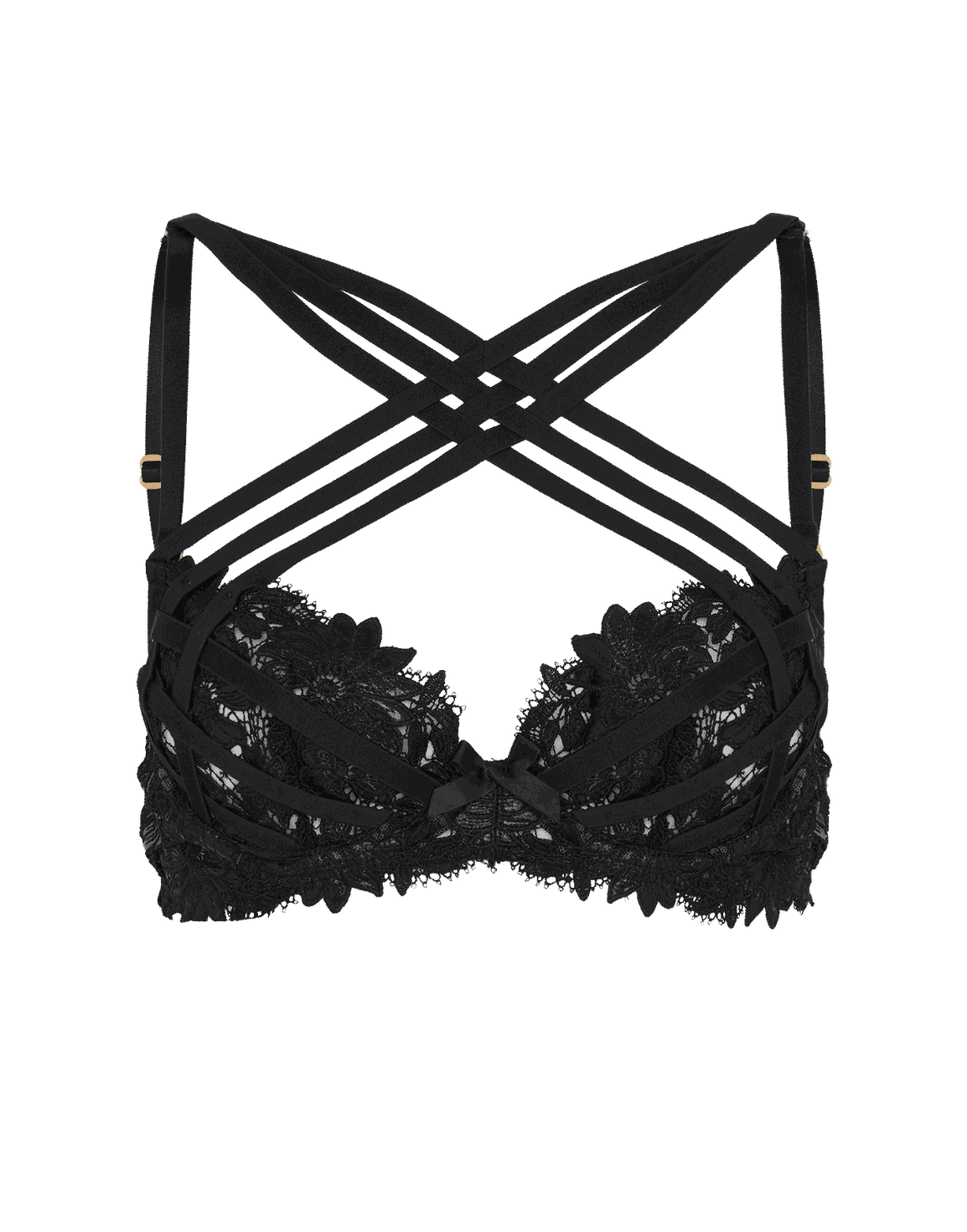 Edira Plunge Underwired Bra Black/Clear | Agent Provocateur