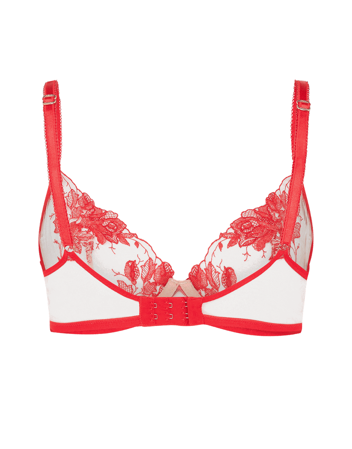 Elvie Plunge Underwired Bra Red/Sand | Agent Provocateur