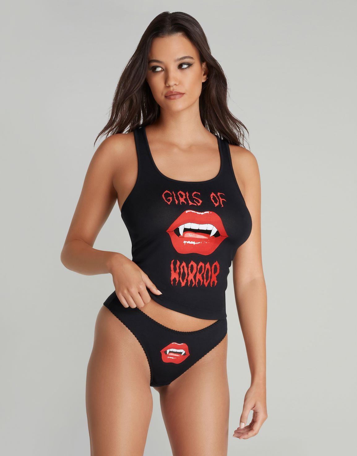 Horror Pyjama Vest Black/Red | Agent Provocateur