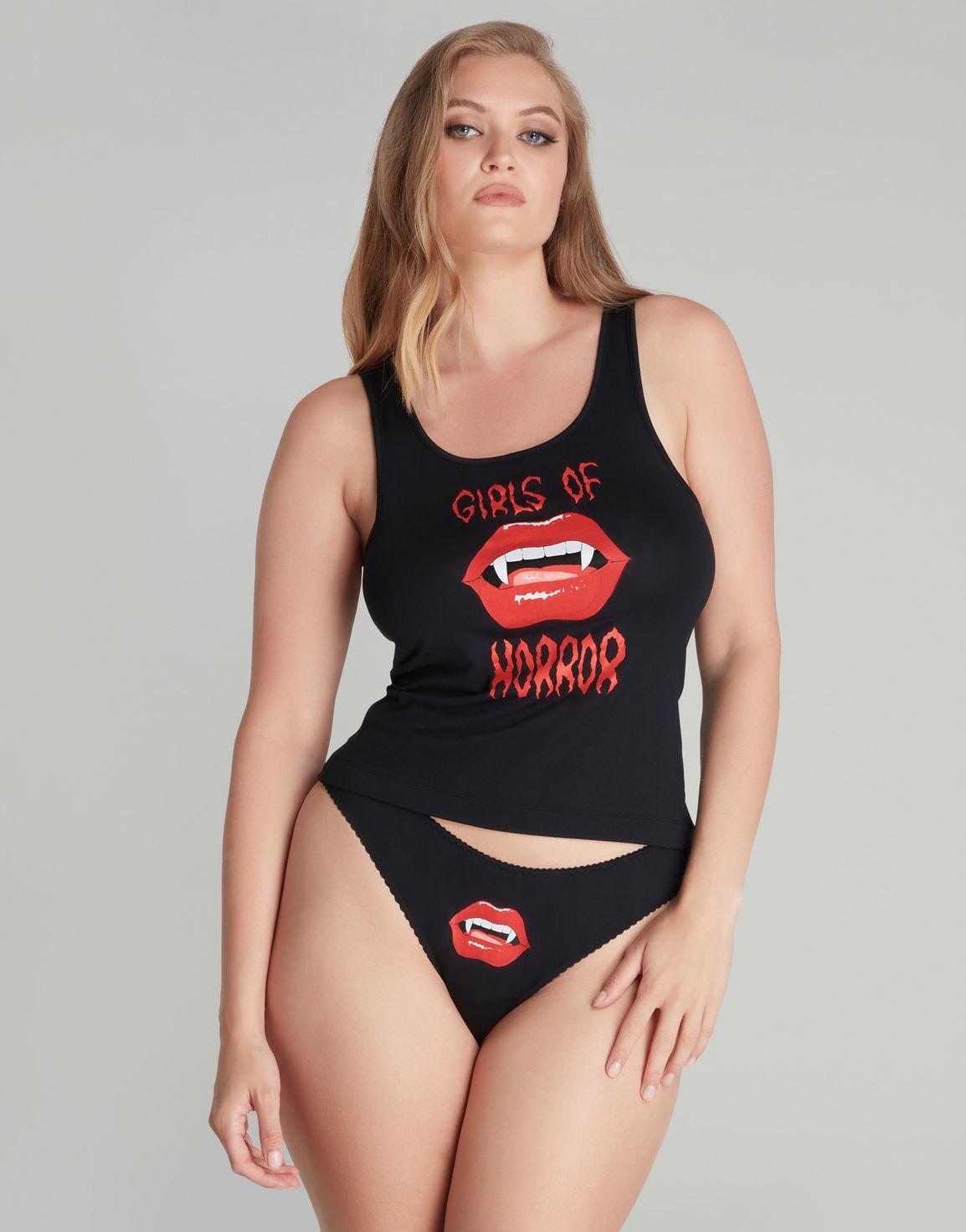 Horror Pyjama Vest Black/Red | Agent Provocateur