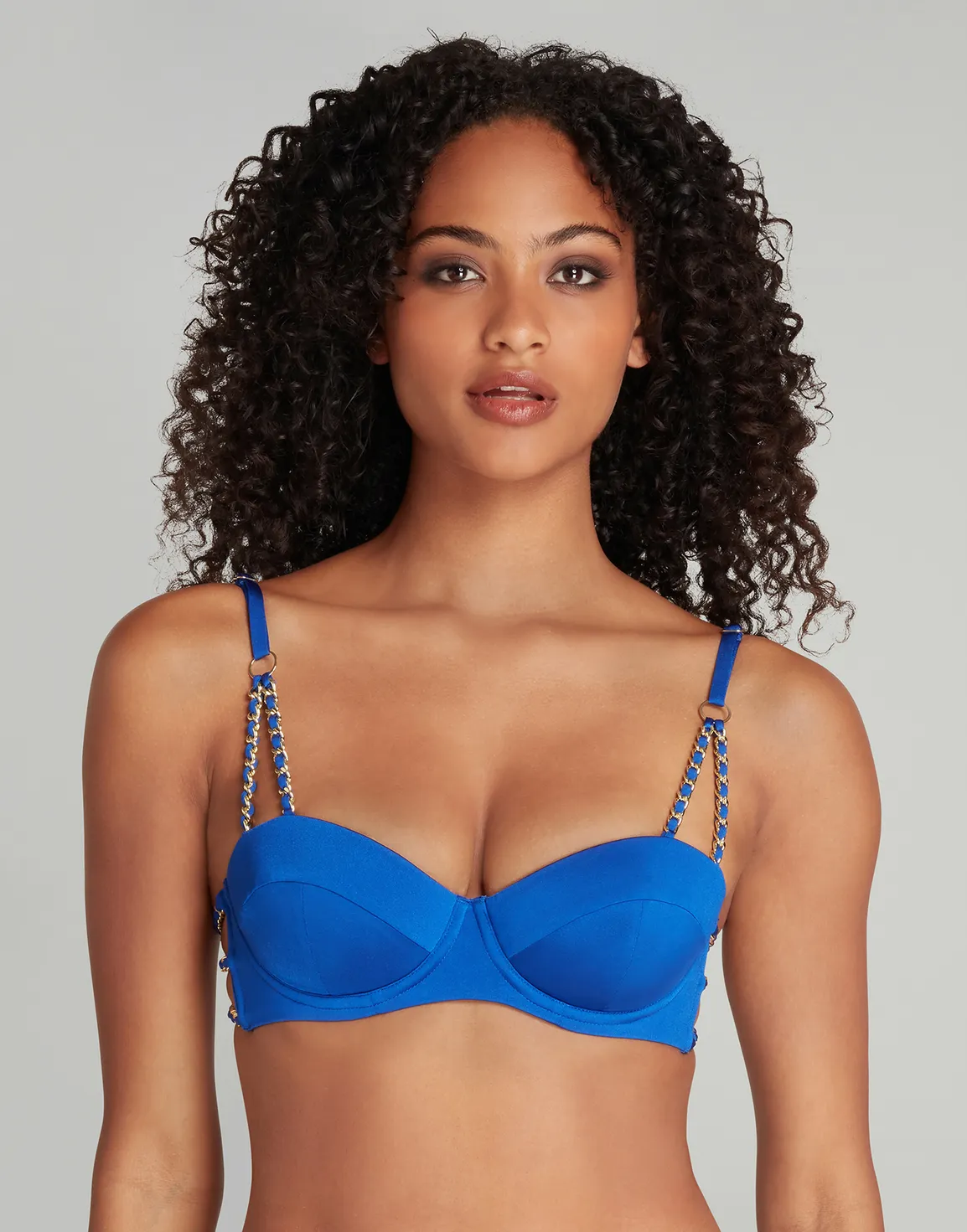 Montie Bikini Top Blue/Gold | Agent Provocateur