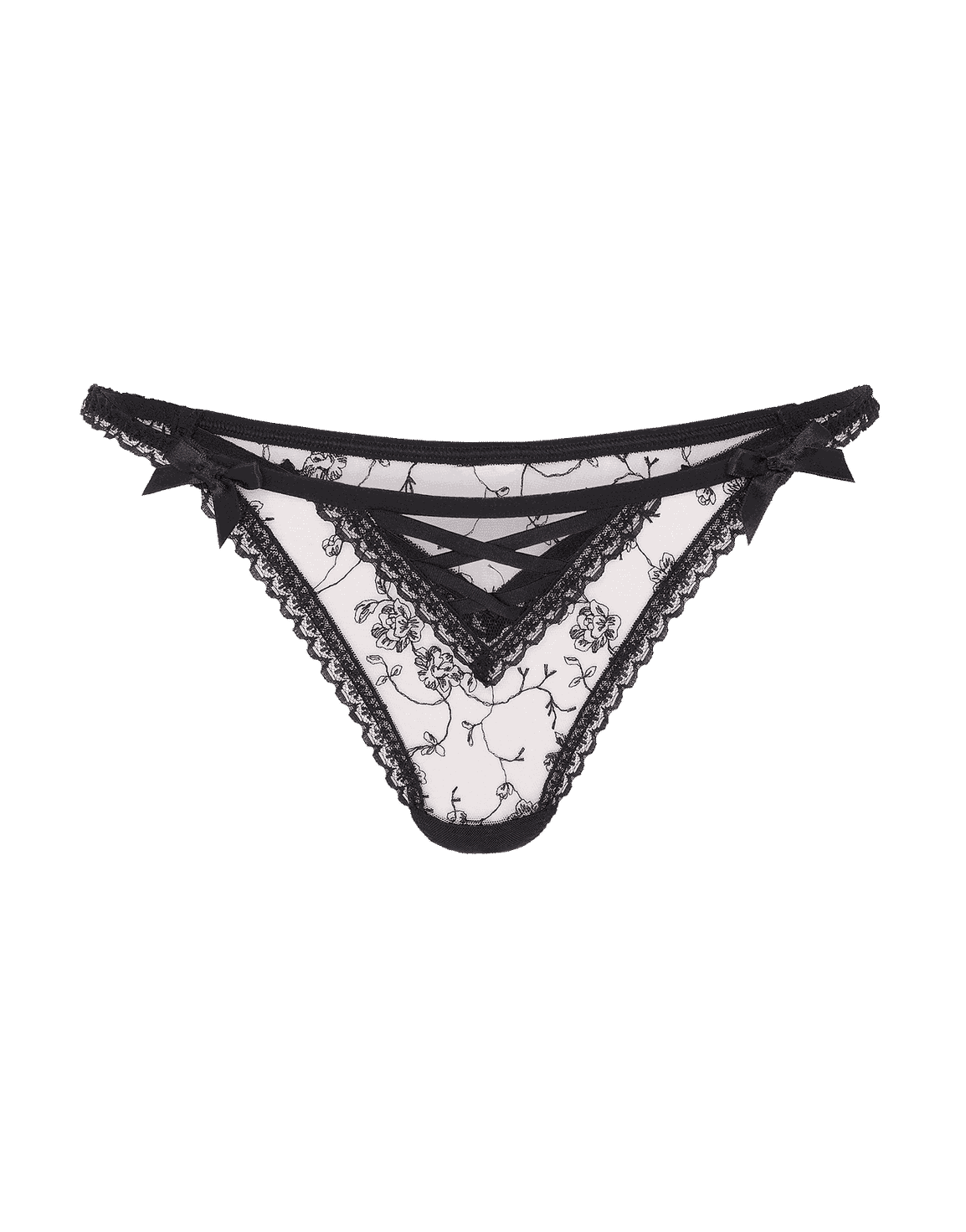 Rosaleen Thong Baby Pink/Black | Agent Provocateur