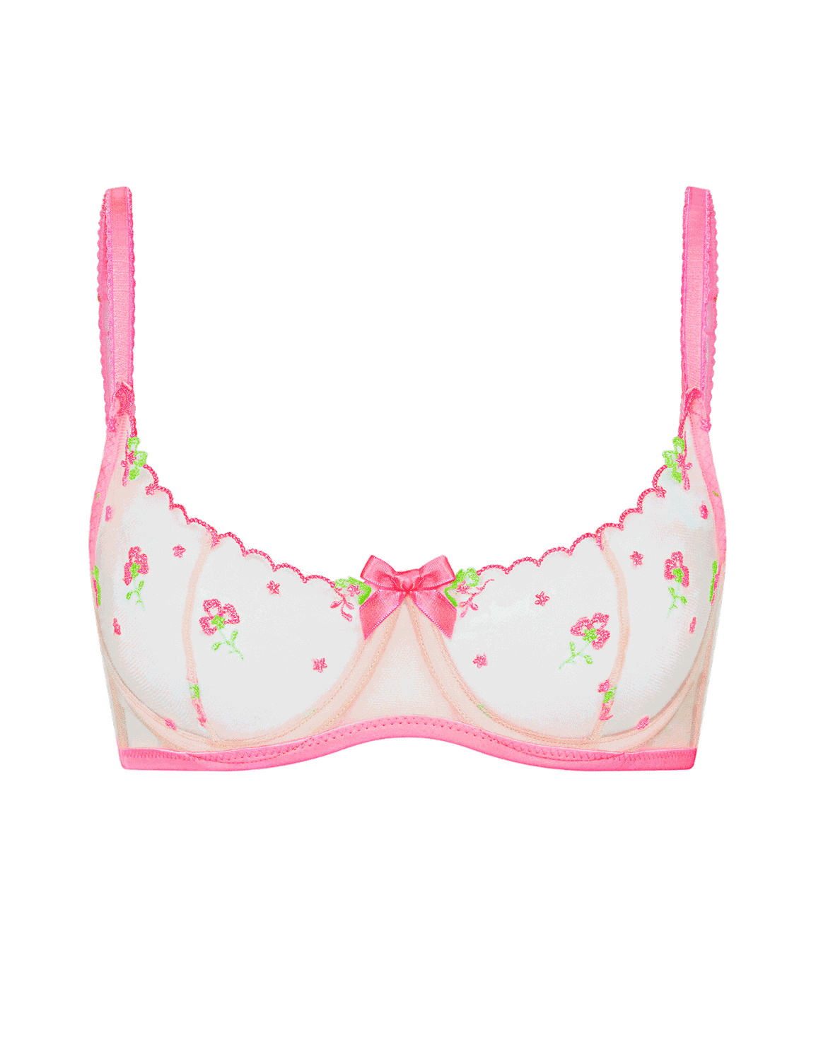 Willowe Full Cup Underwired Bra Pink/Green | Agent Provocateur