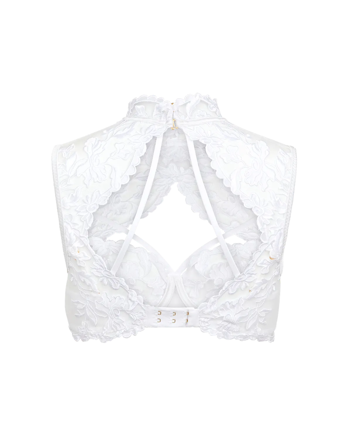 Darlia High Necked Underwired Bra White | Agent Provocateur