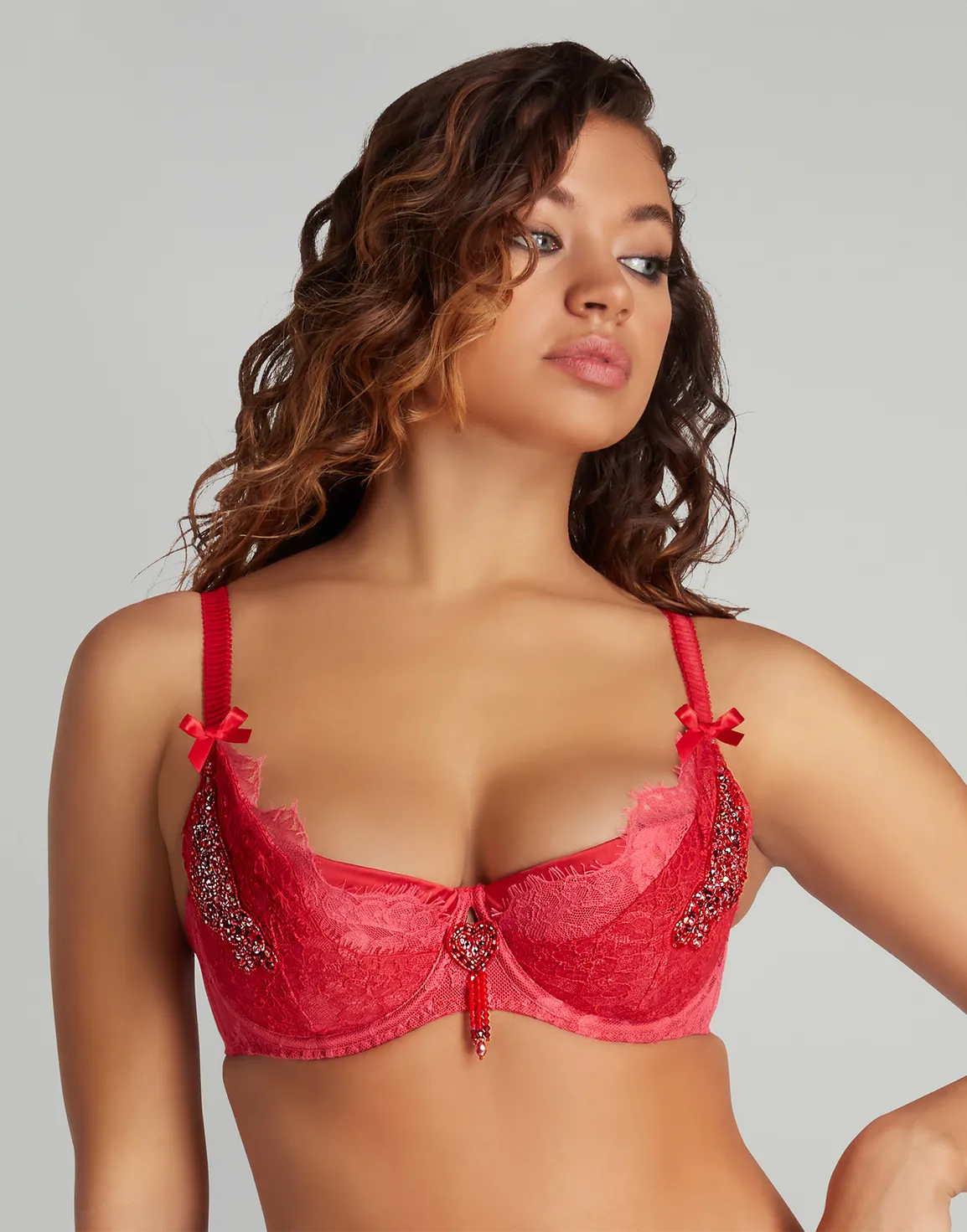 Graicelle Plunge Underwired Bra Red | Agent Provocateur