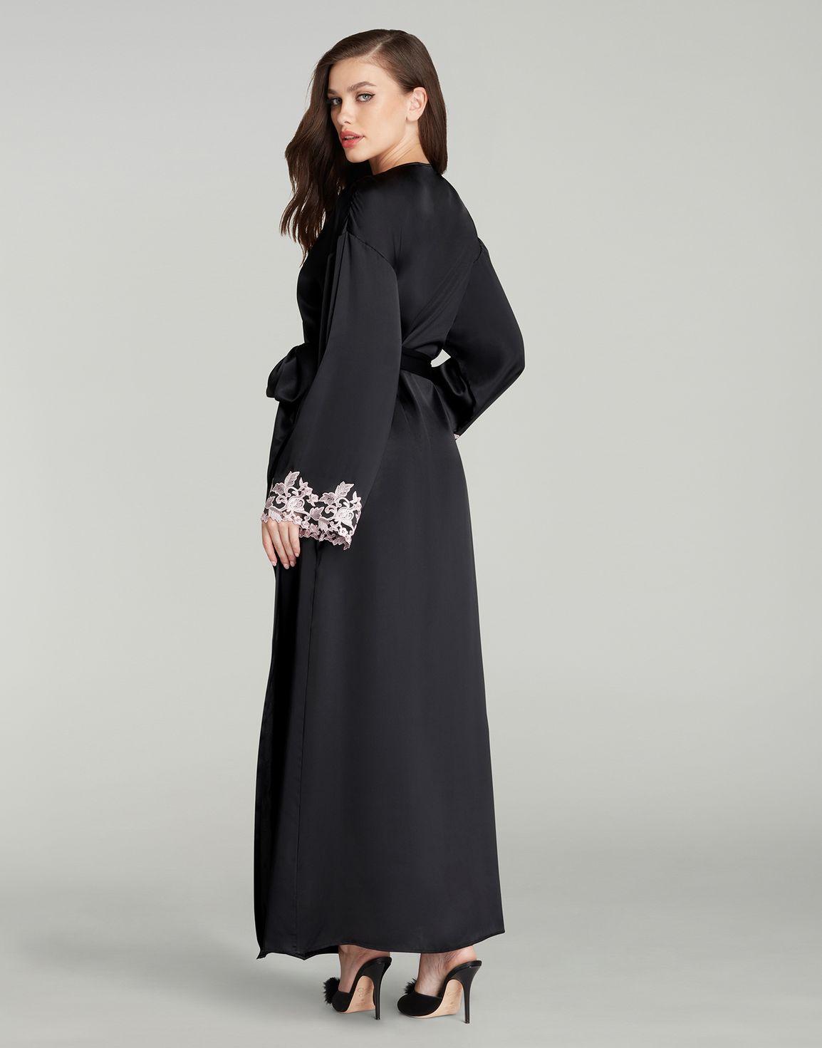 Darina Dressing Gown Black/Pink | Agent Provocateur