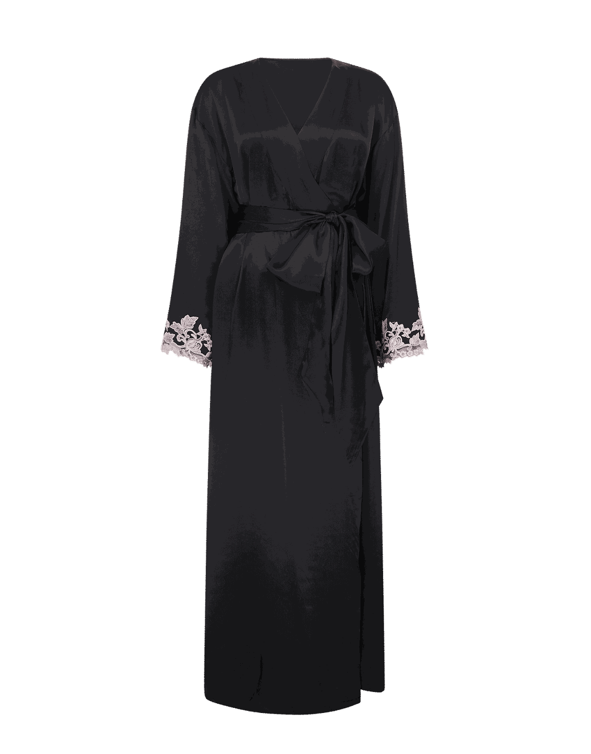 Darina Dressing Gown Black/Pink | Agent Provocateur