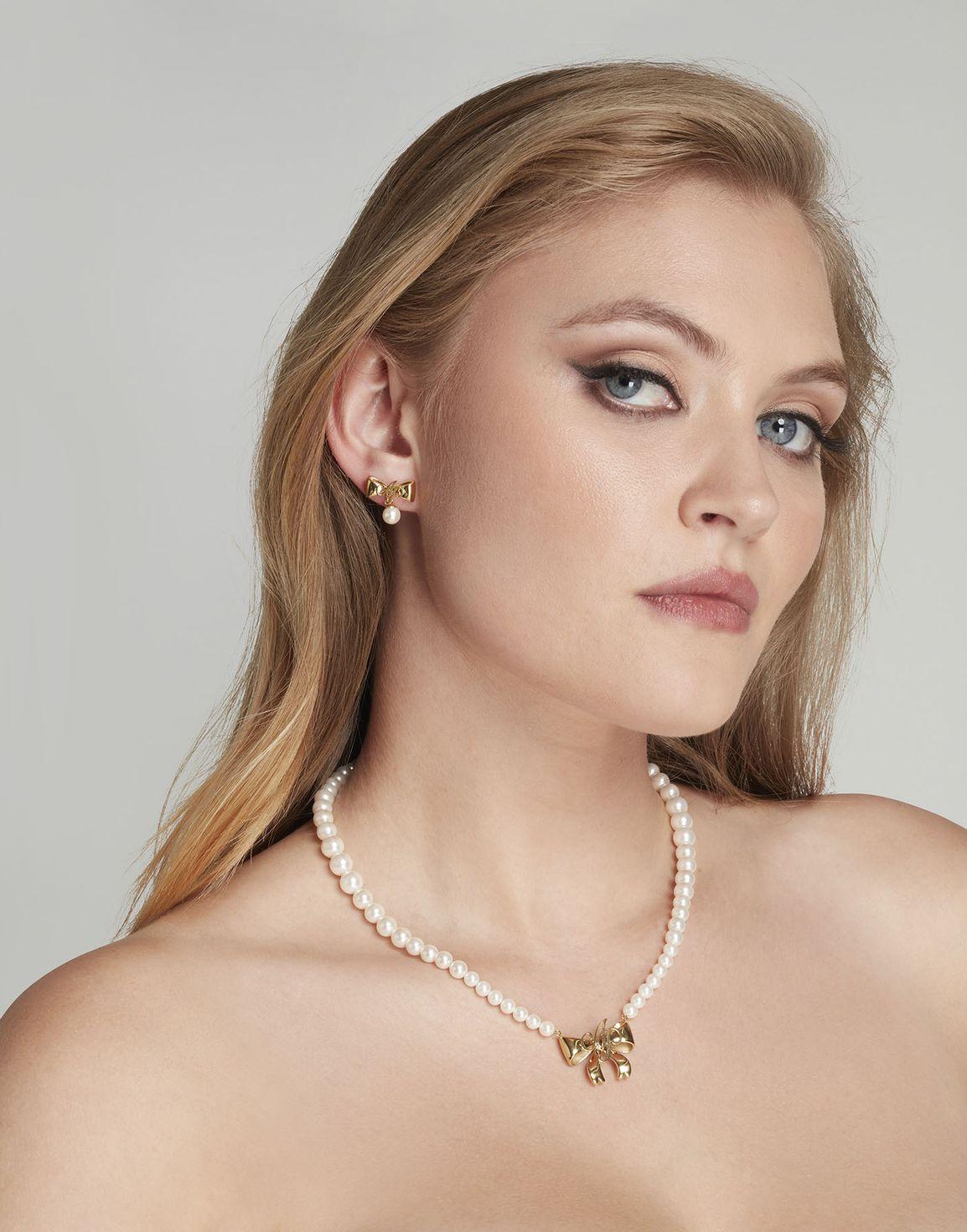 Beki Earrings Gold/Pearl | Agent Provocateur