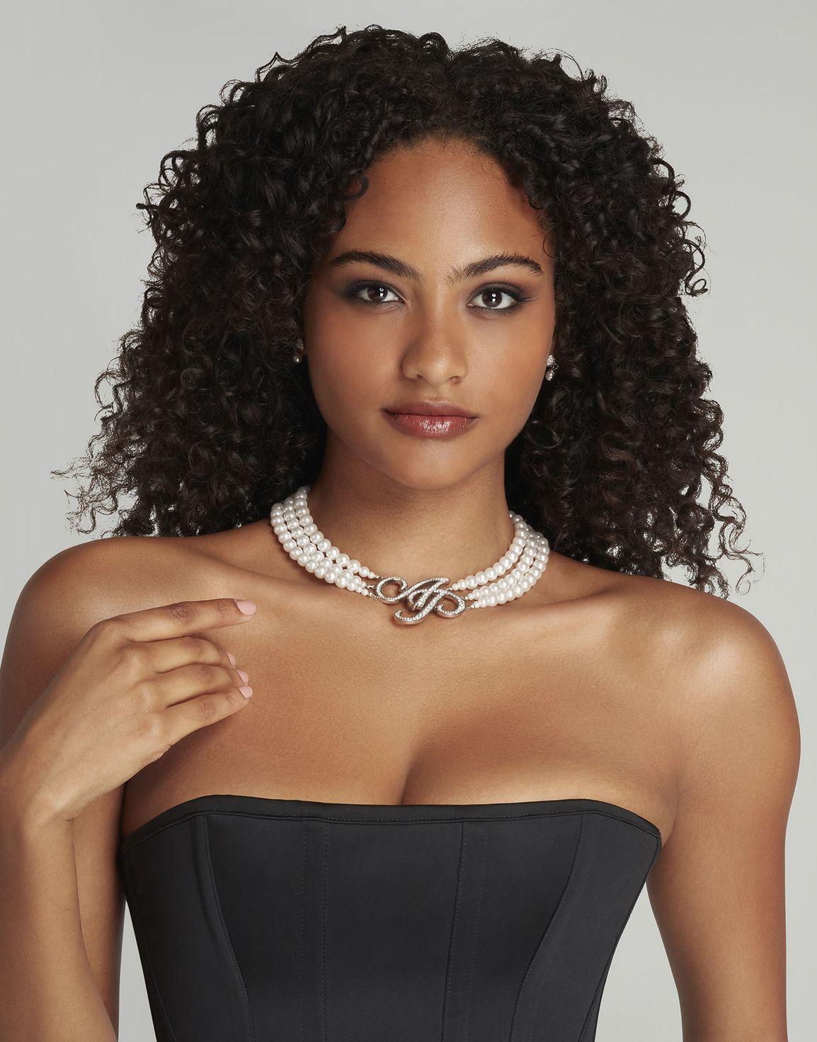 Britt Necklace Silver/Pearl | Agent Provocateur