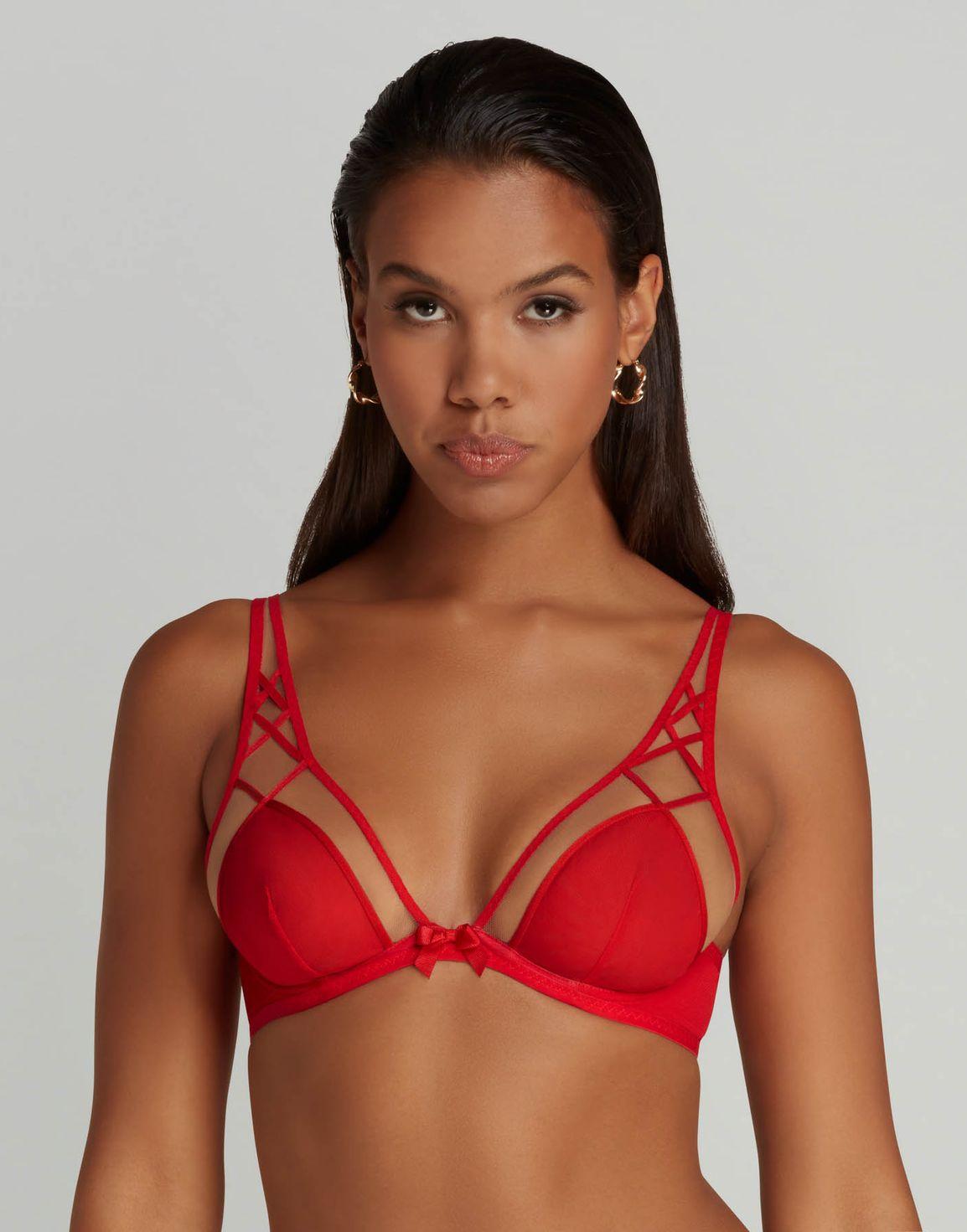 Cherise High Apex Underwired Bra
 Red/Sand | Agent Provocateur