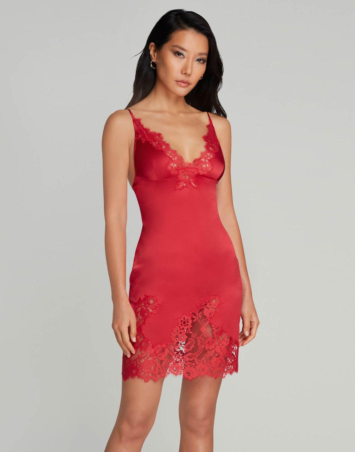 Emmaline Midi Slip Red | Agent Provocateur