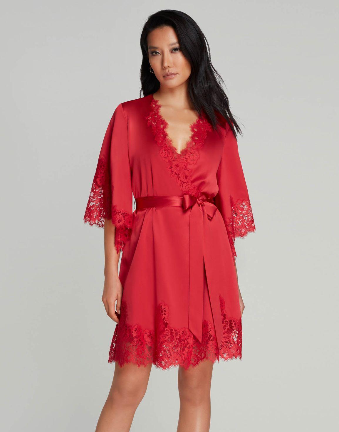 Emmaline Short Dressing Gown Red | Agent Provocateur