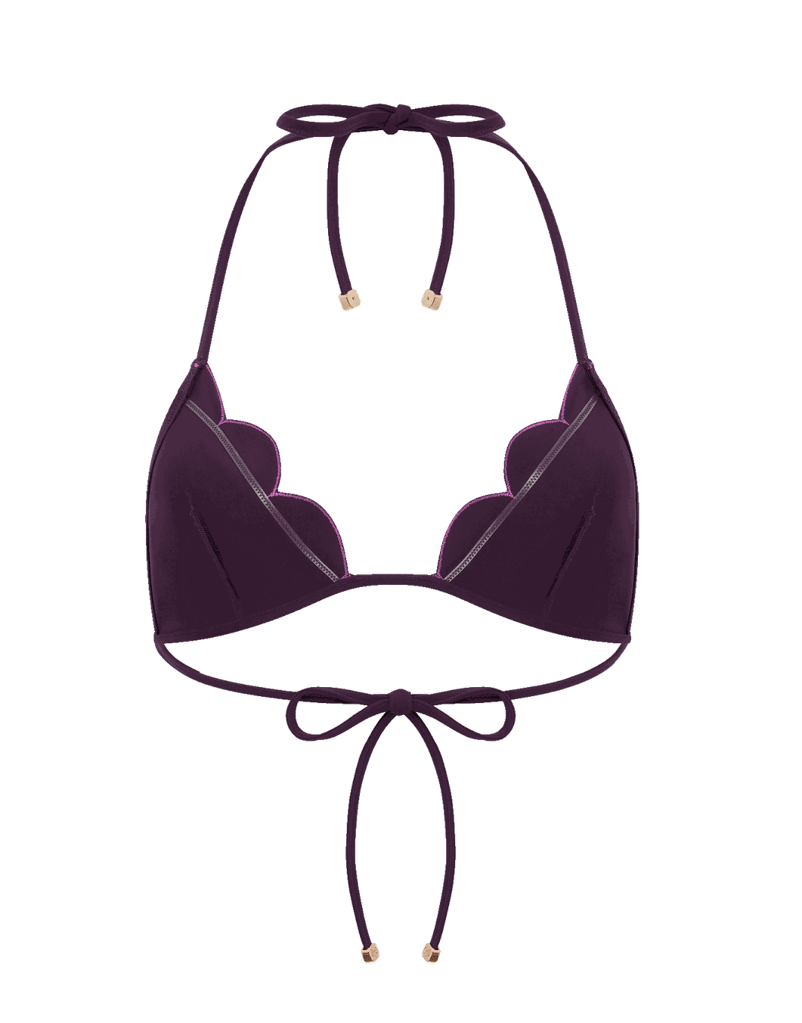 Lorna Tie Side Bikini Top Plum | Agent Provocateur