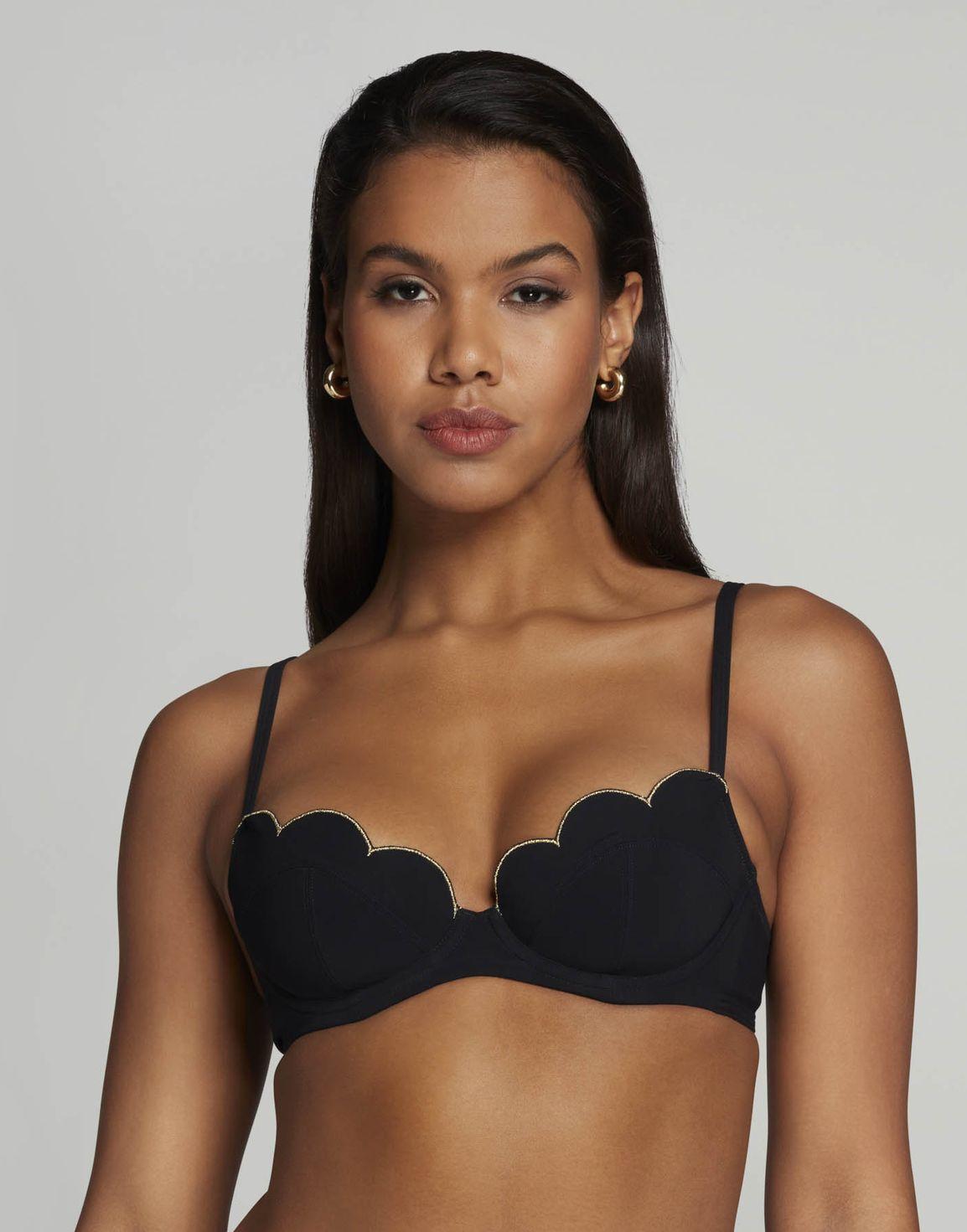 Lorna Cupped Bikini Top Black | Agent Provocateur