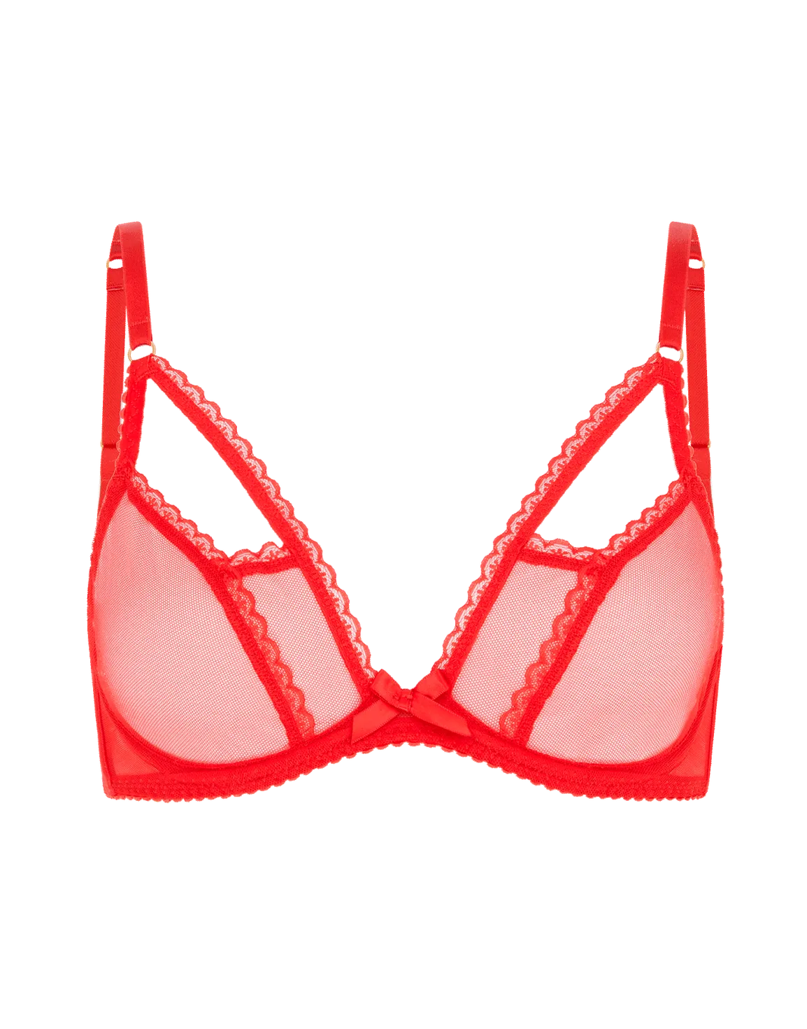 Fia Plunge Underwired Bra Red | Agent Provocateur