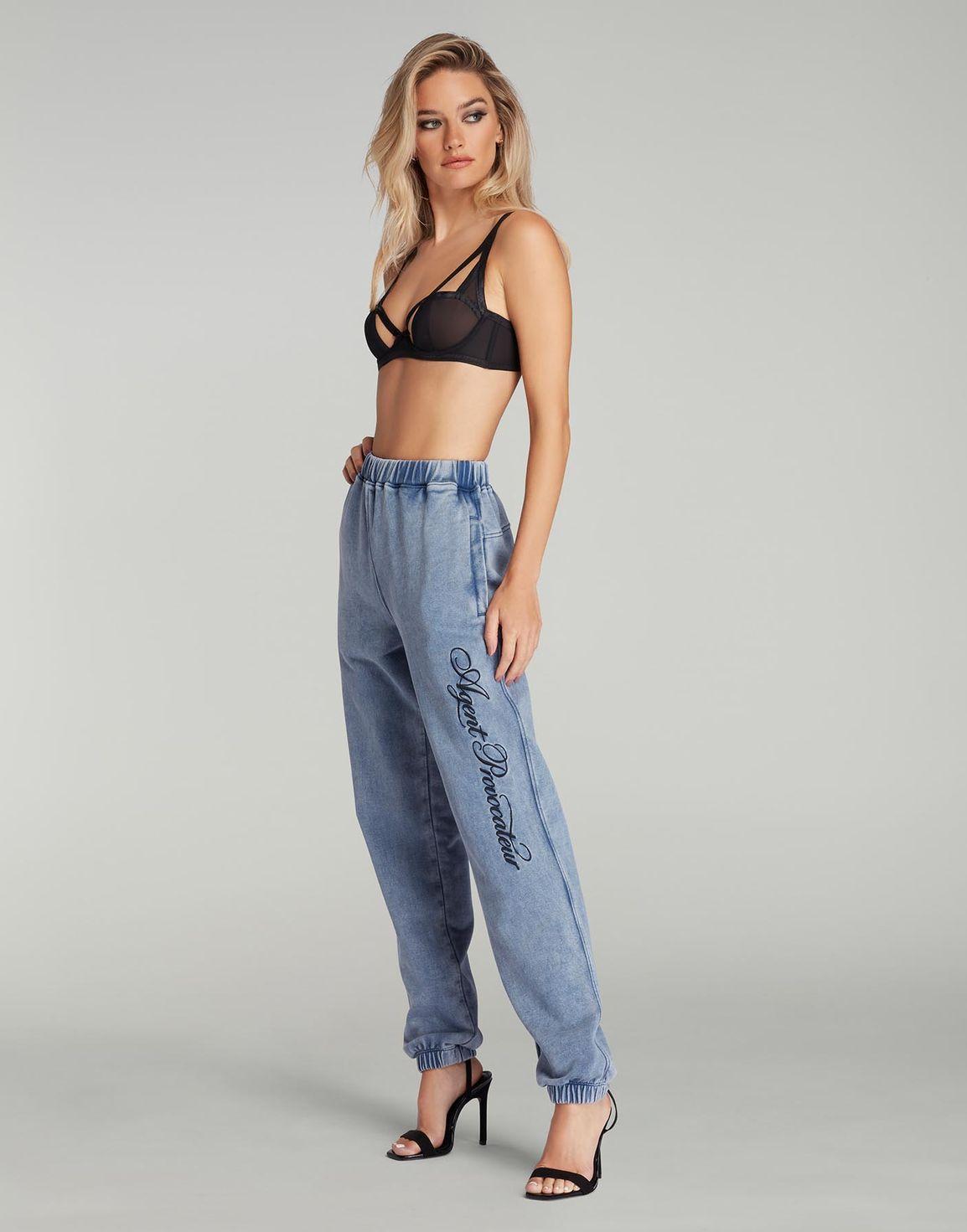 Rayley Jogging Trousers Denim/Black | Agent Provocateur