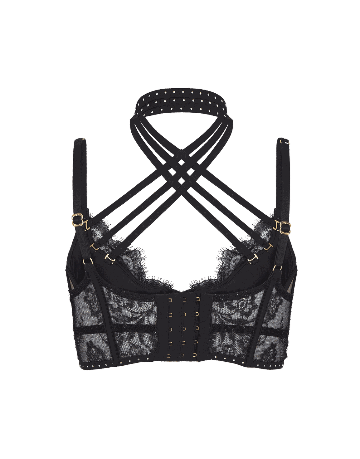 Saskiah High Neck Plunge Underwired Bra Black | Agent Provocateur