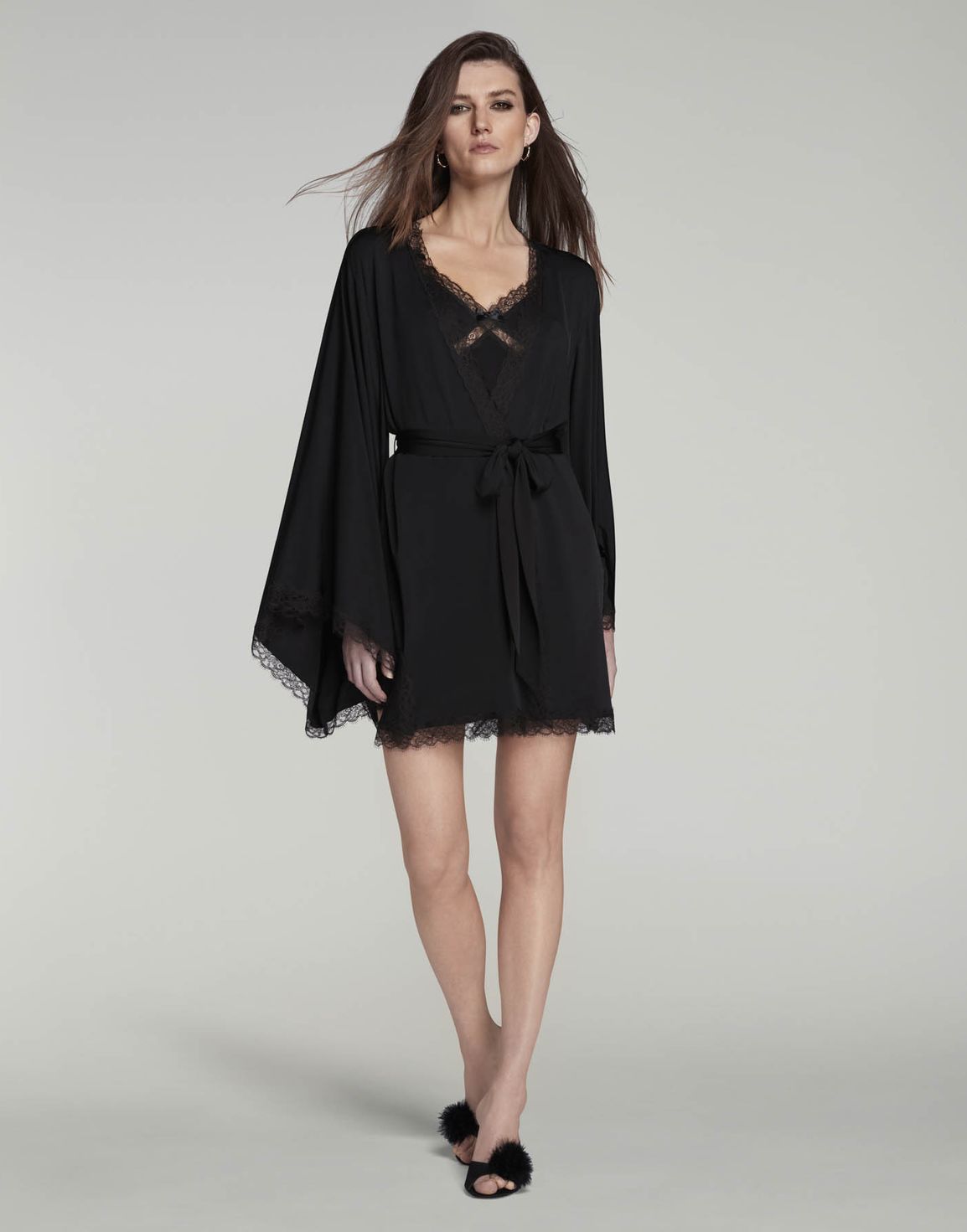 Gisele Short Kimono Black  | Agent Provocateur