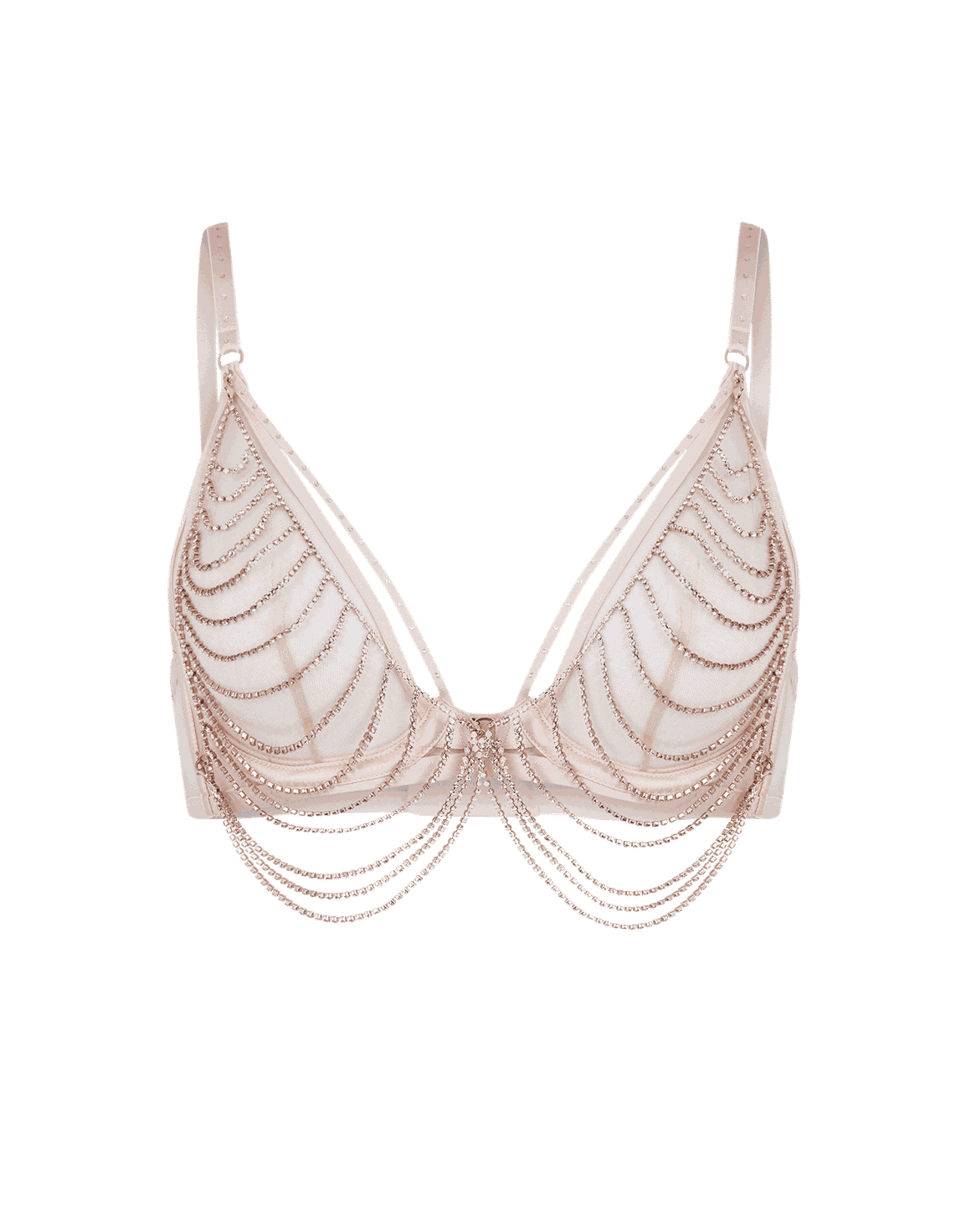 Jasmira Detachable Chain Bra Pink | Agent Provocateur