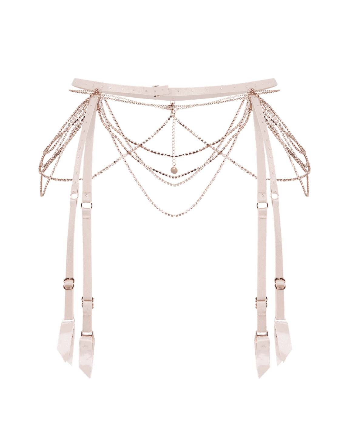 Jasmira Detachable Chain Suspender Pink | Agent Provocateur