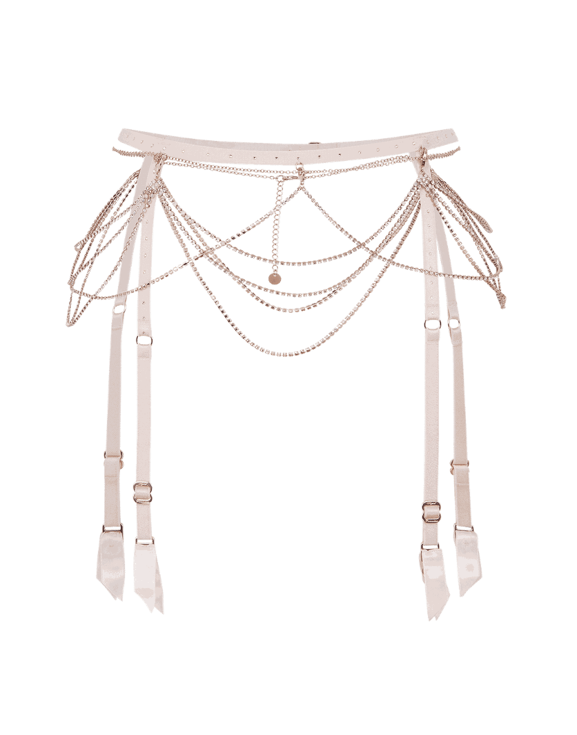 Jasmira Detachable Chain Suspender Pink | Agent Provocateur