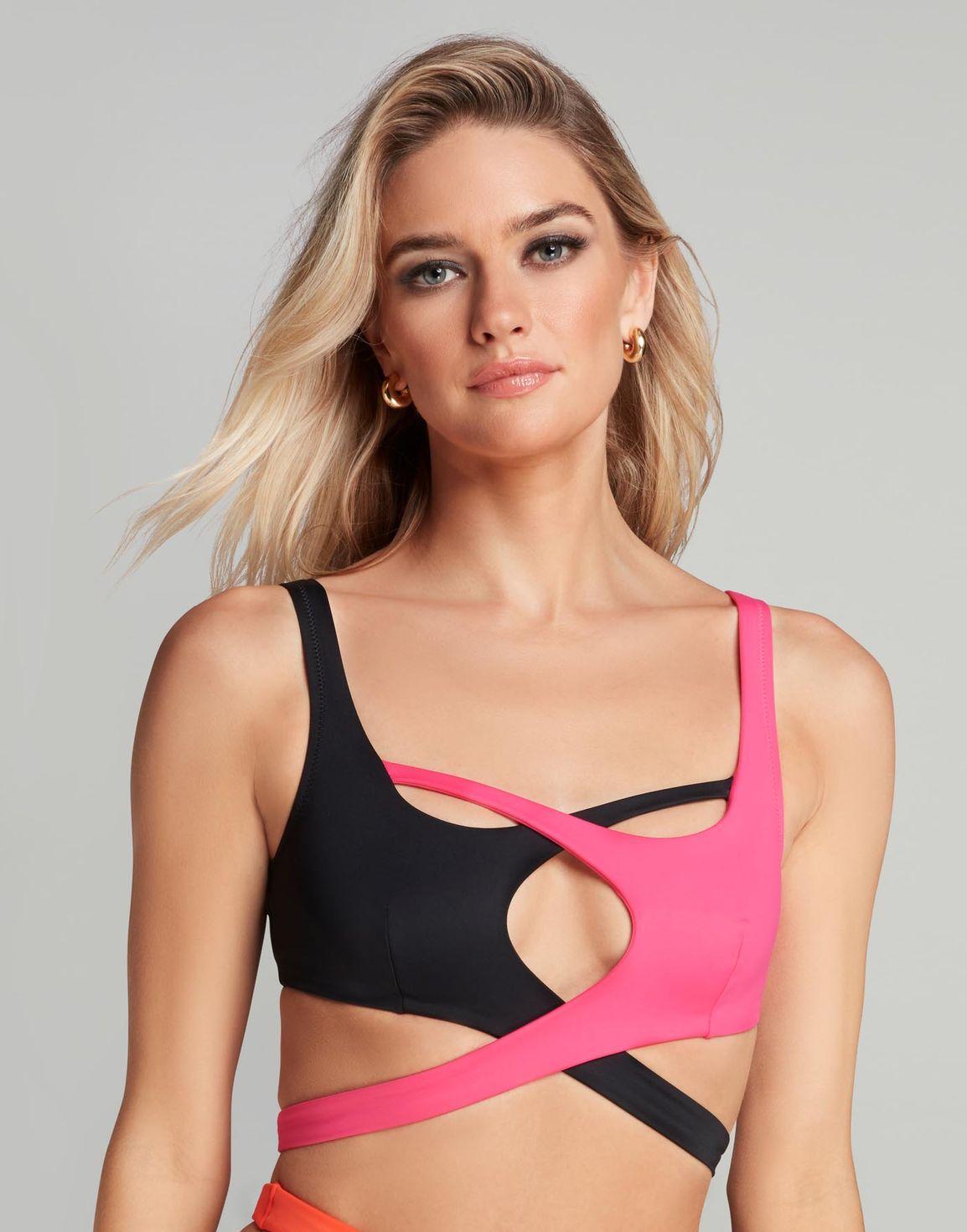 Racy Bikini Top Black/Pink/Orange | Agent Provocateur