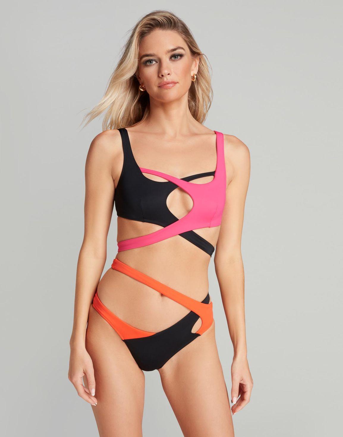 Racy Bikini Top Black/Pink/Orange | Agent Provocateur