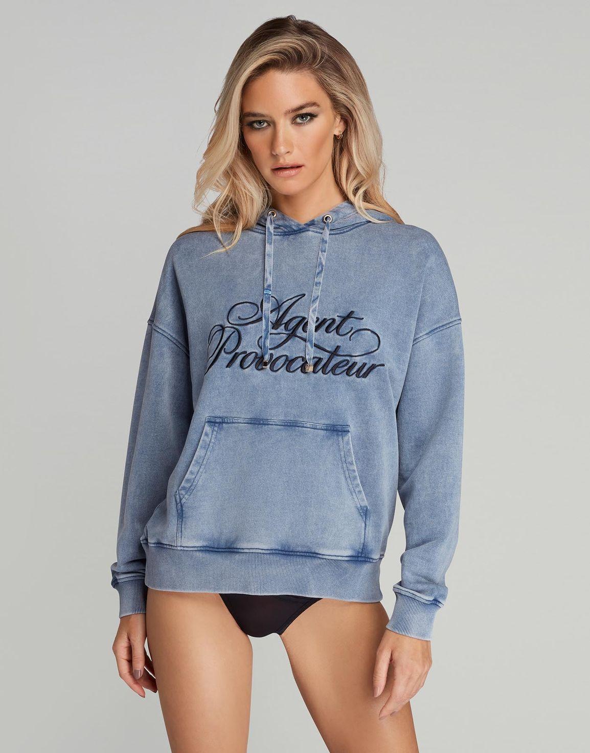 Rayley Hoodie Denim/Black | Agent Provocateur