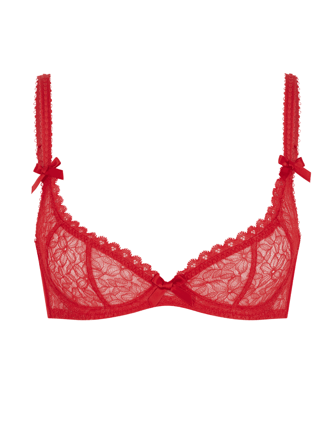 Aliza Demi Cup Plunge Underwired Bra Red | Agent Provocateur