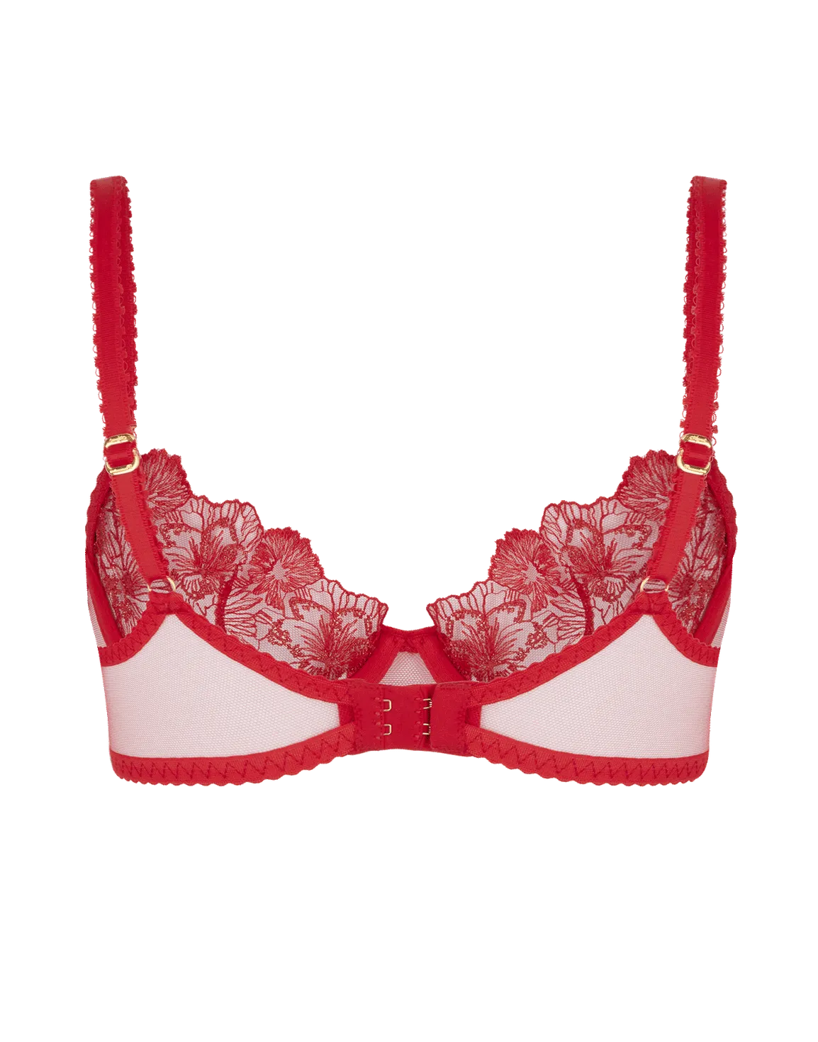 Astria Plunge Underwired Bra Metallic Red | Agent Provocateur