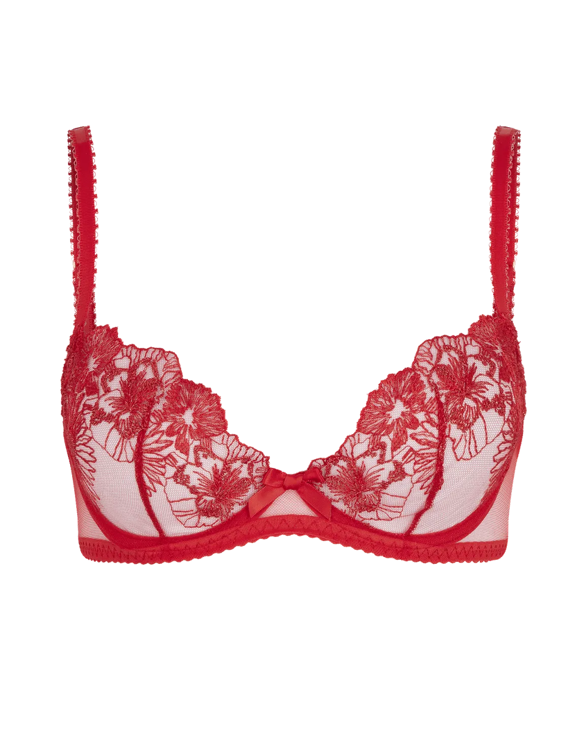 Astria Plunge Underwired Bra Metallic Red | Agent Provocateur