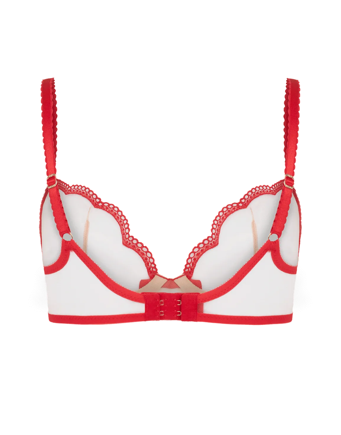 Kay Plunge Underwired Bra Red/Sand | Agent Provocateur