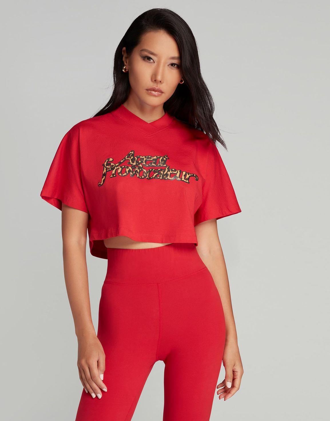 Rayley Crop Top Red/Leopard | Agent Provocateur