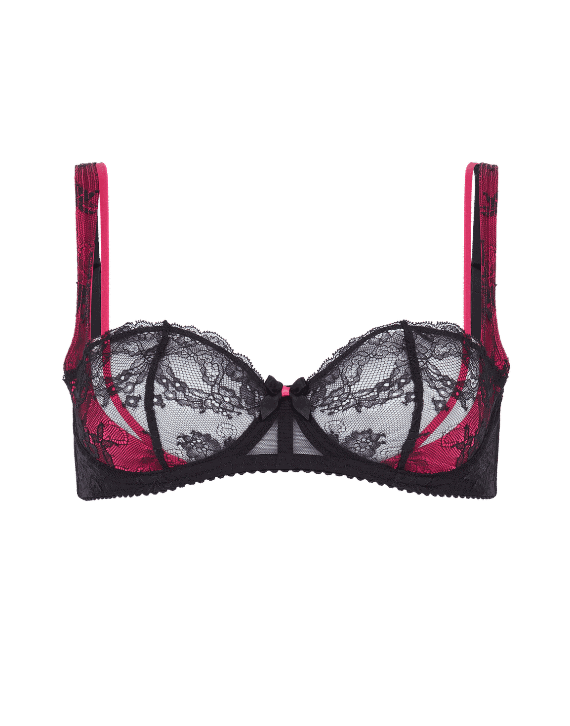 Maddy Balconette Underwired Bra Black/Pink | Agent Provocateur
