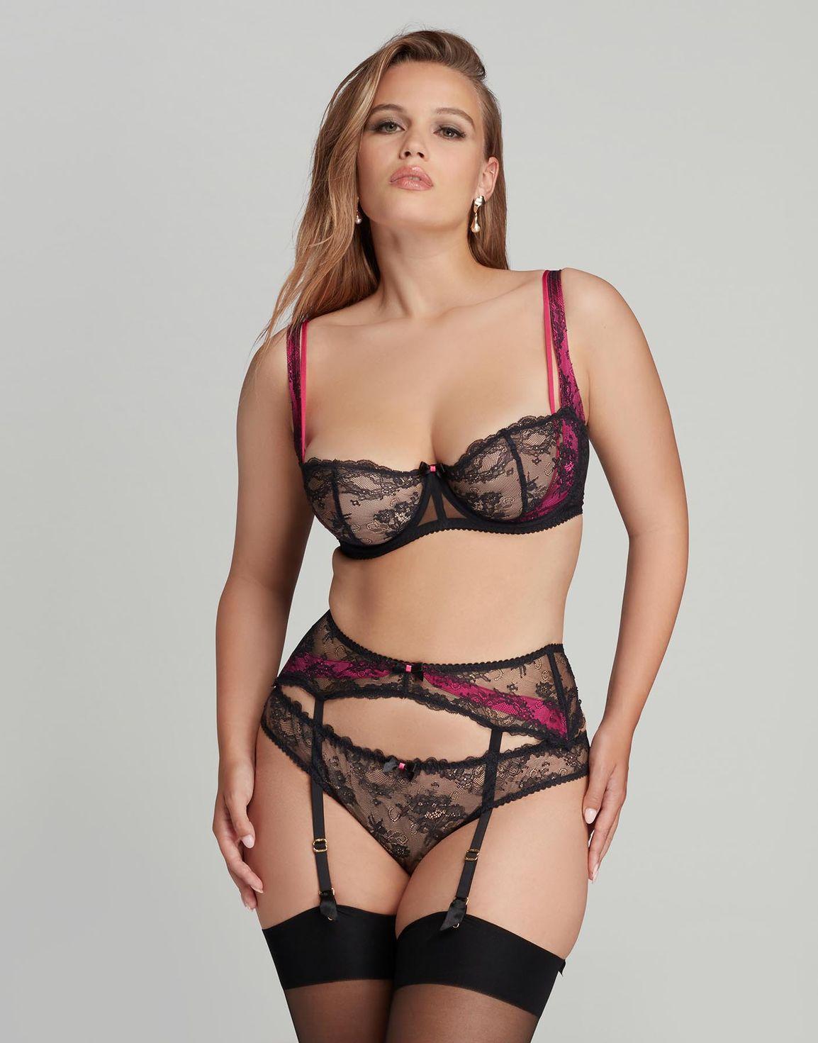 Maddy Suspender Black/Pink | Agent Provocateur