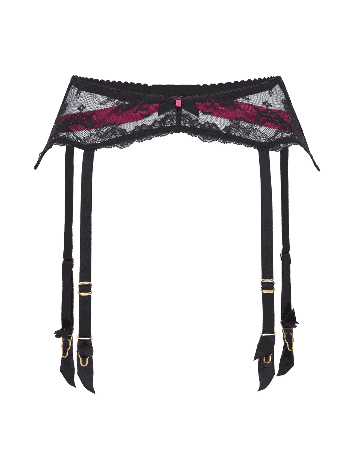 Maddy Suspender Black/Pink | Agent Provocateur