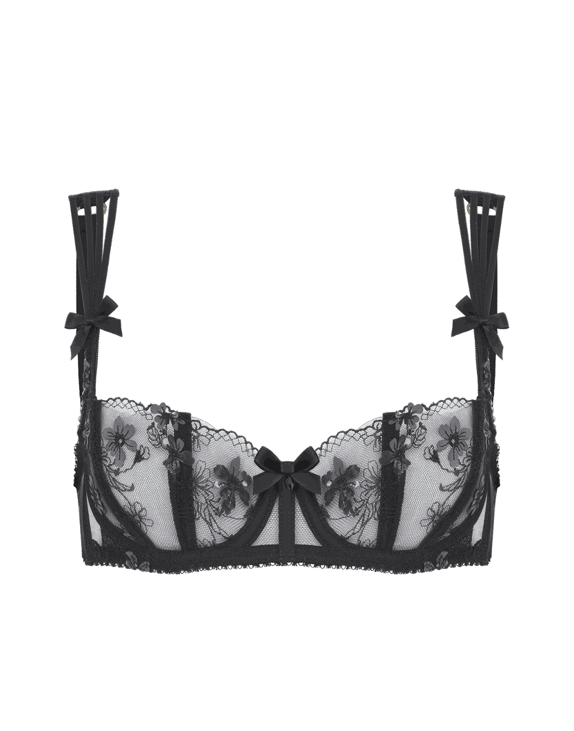 Skylee Balconette Underwired Bra Black/Petrol | Agent Provocateur