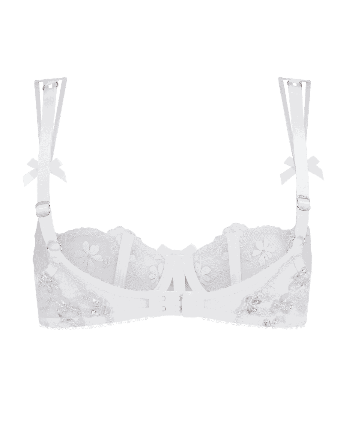 Skylee Balconette Underwired Bra White/Silver | Agent Provocateur