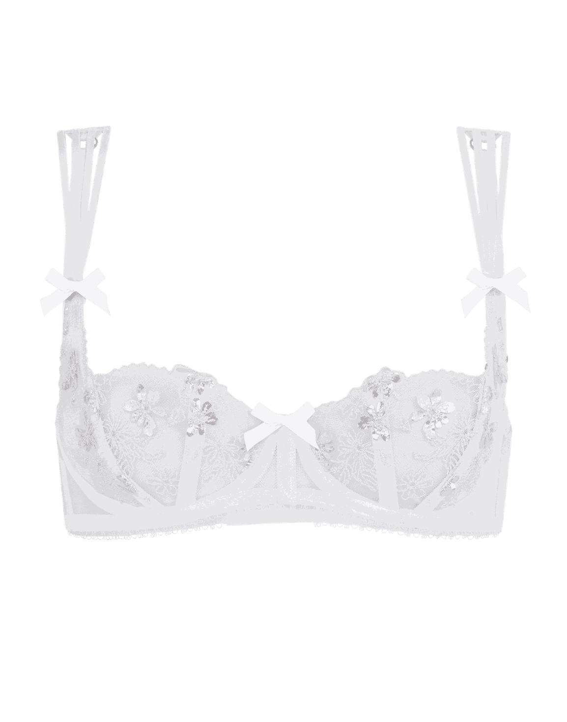 Skylee Balconette Underwired Bra White/Silver | Agent Provocateur