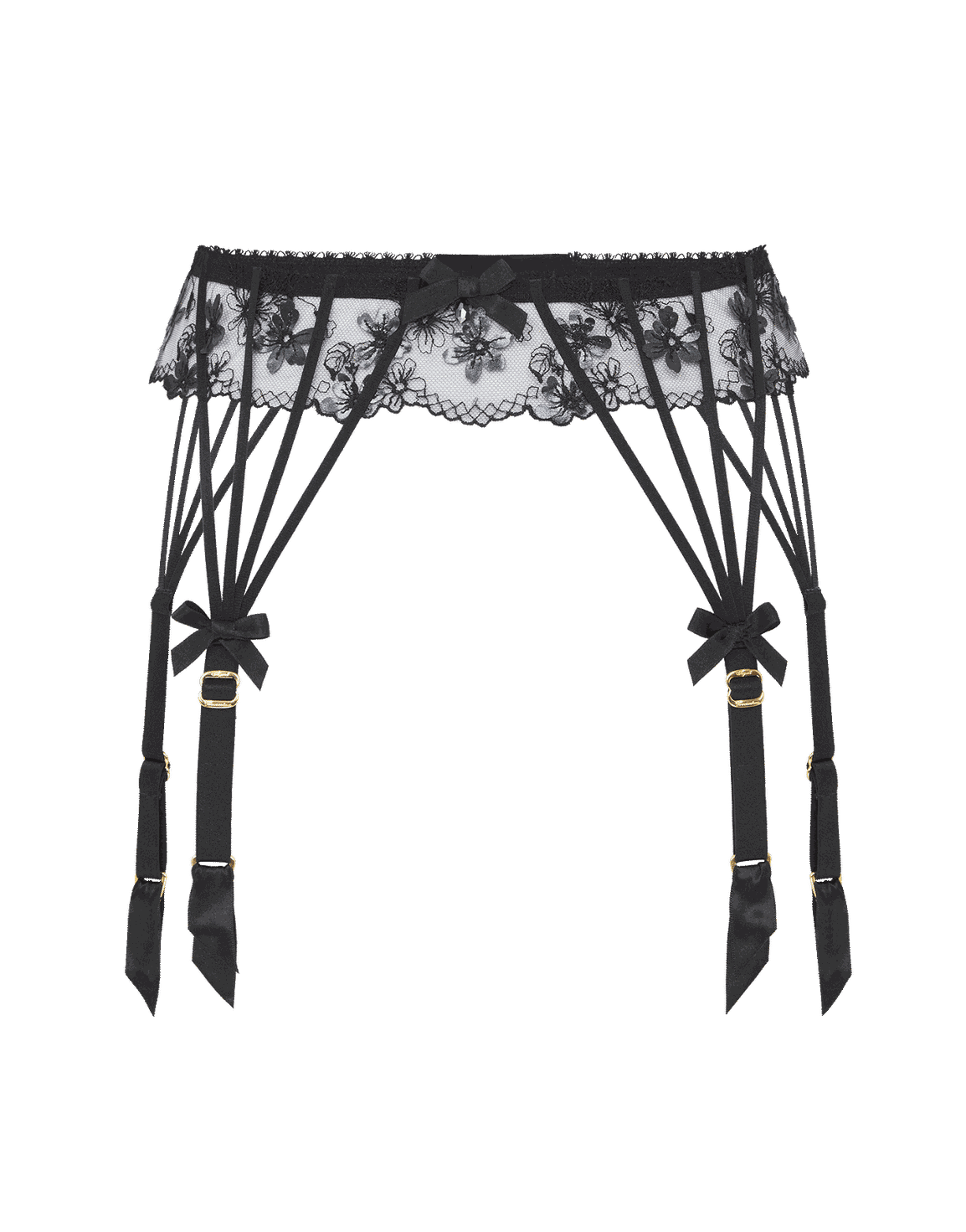 Skylee Suspender Black/Petrol | Agent Provocateur