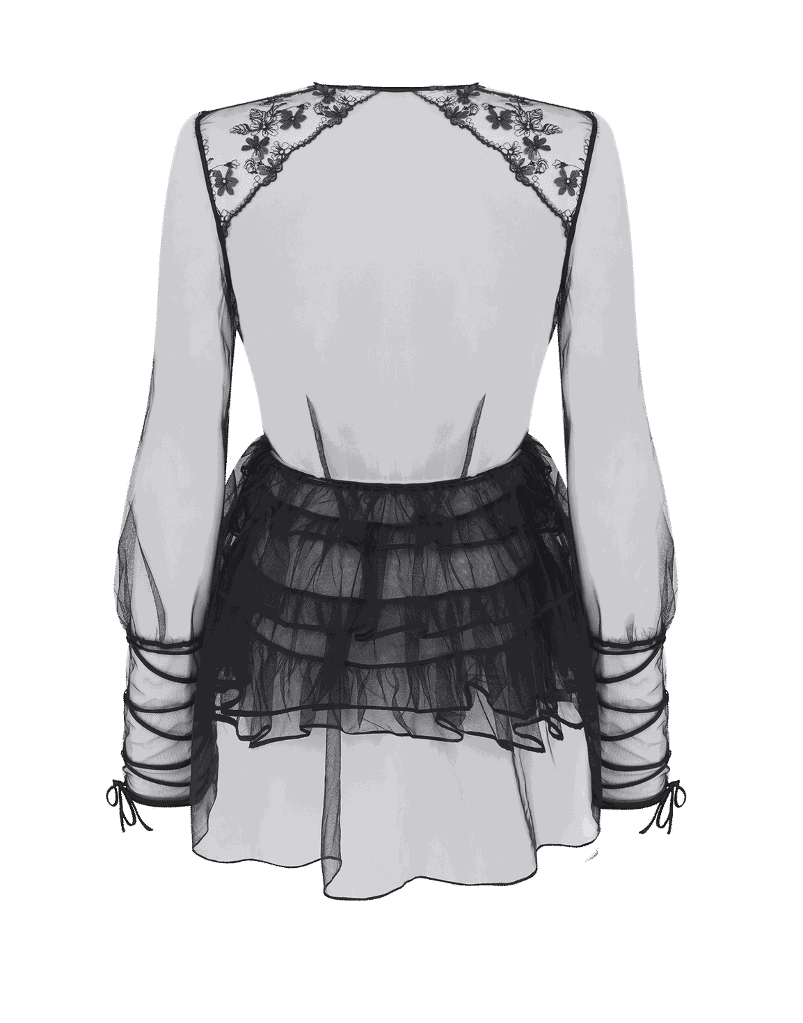 Skylee Short Dressing Gown Black/Petrol | Agent Provocateur