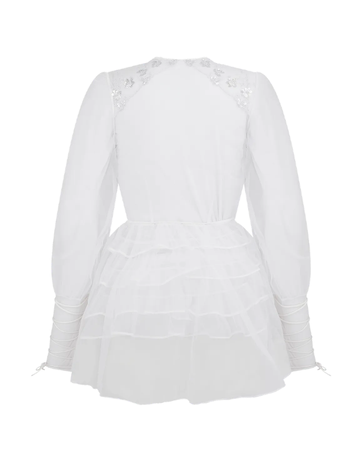Skylee Short Dressing Gown White/Silver | Agent Provocateur